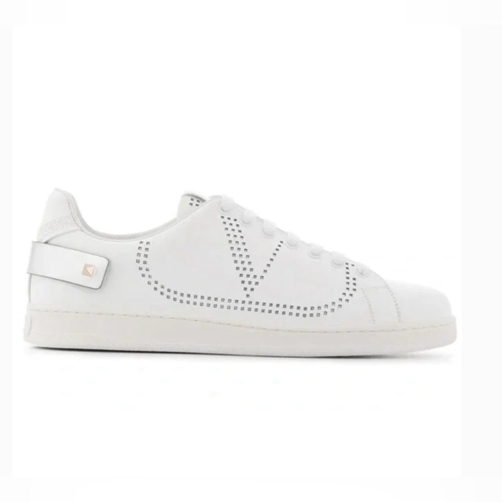 Valentino Garavani V logo perforated low top sneakers white